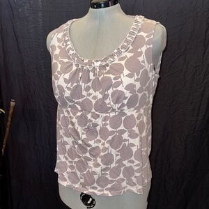 Boden Mauve Leaf Print Sleeveless Top